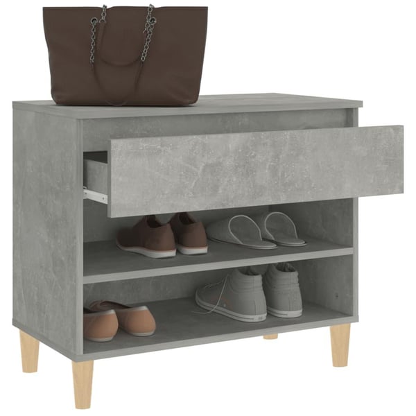 vidaXL Skoskap betonggrå 70x36x60 cm konstruert tre