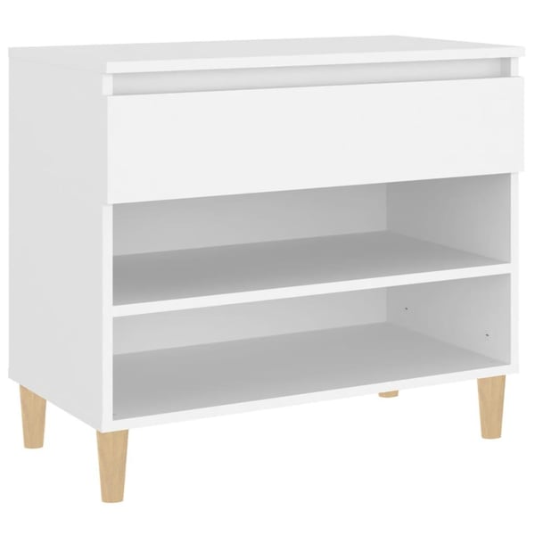 vidaXL Skoskap hvit 70x36x60 cm konstruert tre