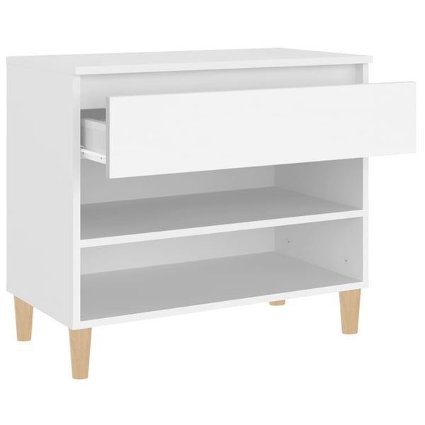 vidaXL Skoskap hvit 70x36x60 cm konstruert tre