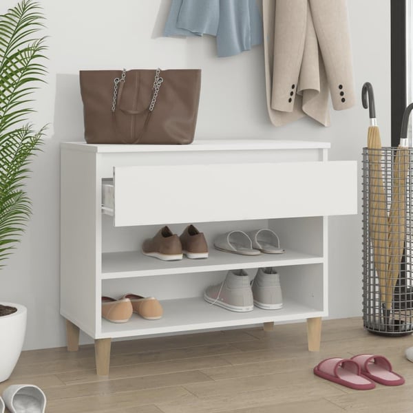 vidaXL Skoskap hvit 70x36x60 cm konstruert tre