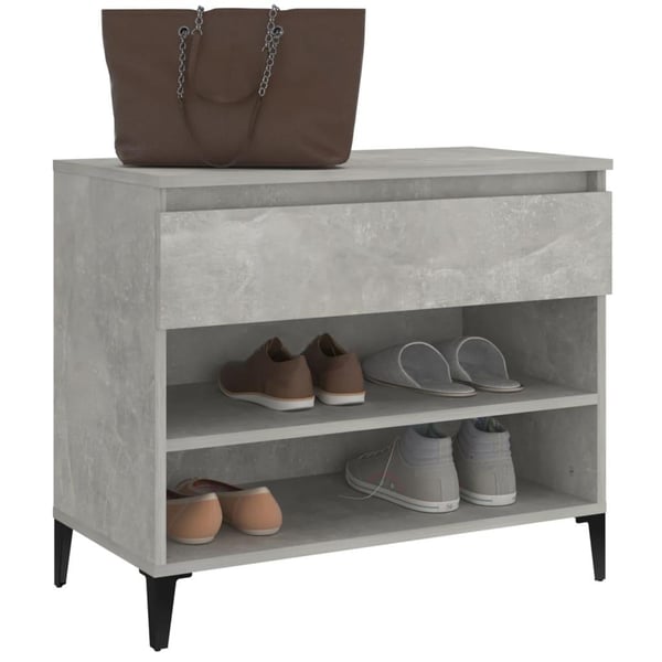 vidaXL Kenkäkaappi betoninharmaa 70x36x60 cm tekninen puu