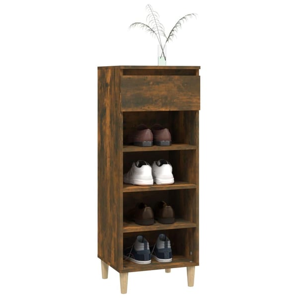 vidaXL Skoskap røkt eik 40x36x105 cm konstruert tre