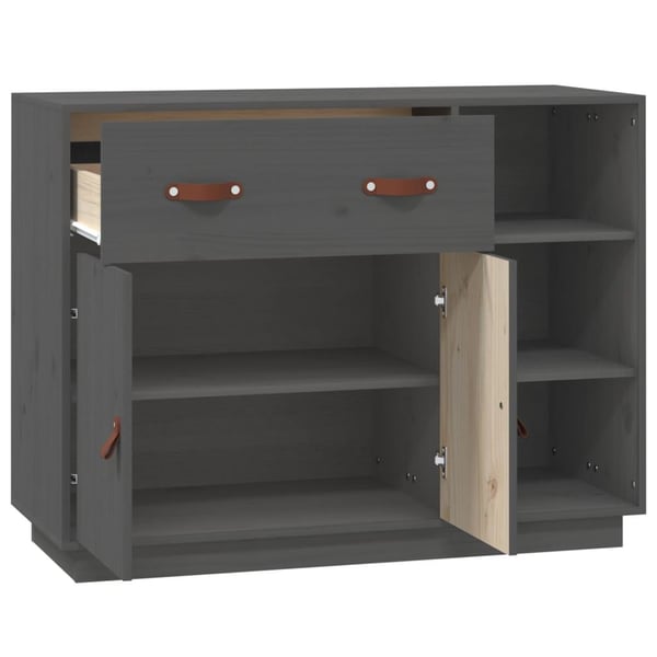 vidaXL Skjenk grå 98,5x40x75 cm heltre furu