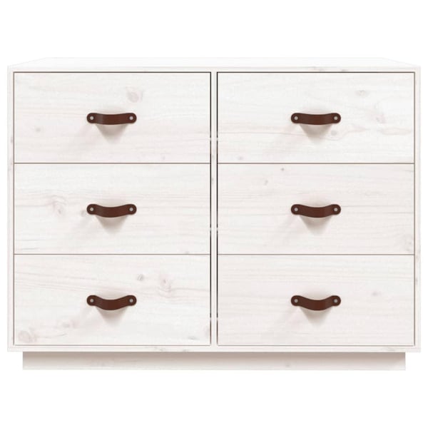 vidaXL Skjenk hvit 100x40x75 cm heltre furu
