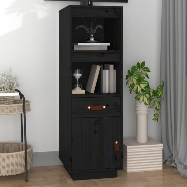 vidaXL Highboard svart 34x40x108,5 cm heltre furu