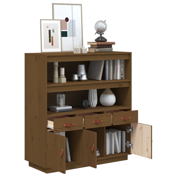 vidaXL Highboard honningbrun 100x40x108,5 cm heltre furu