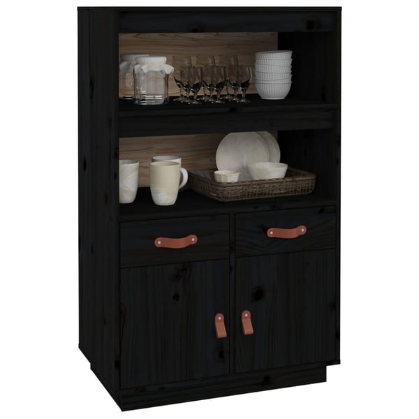 vidaXL Kaappi musta 67x40x108,5 cm täysi mänty
