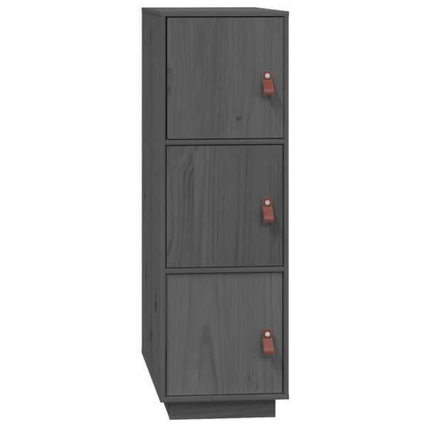 vidaXL højskab 34x40x108,5 cm massivt fyrretræ grå