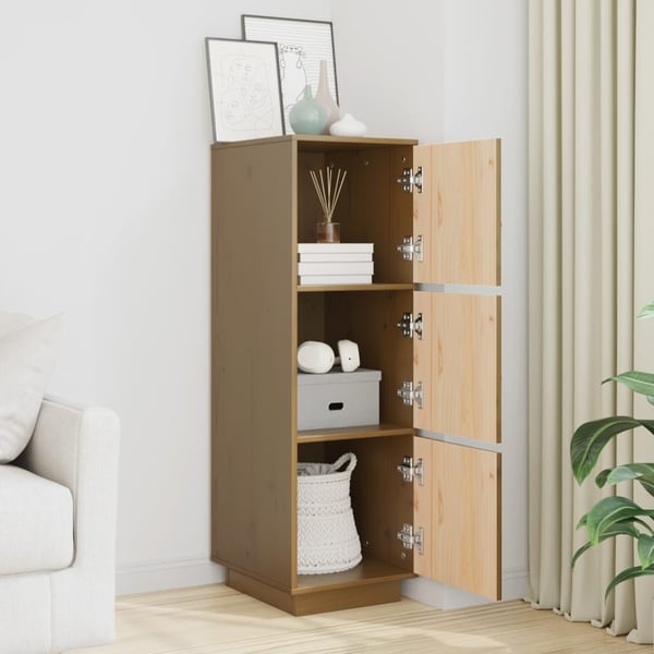 vidaXL Highboard honningbrun 34x40x108,5 cm heltre furu