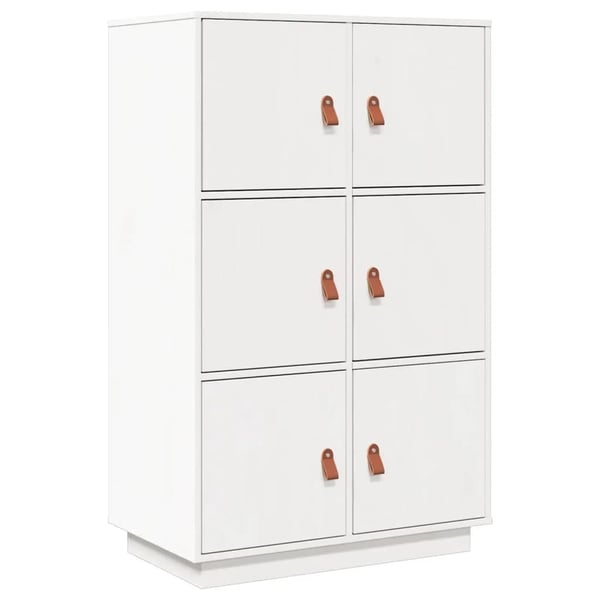 vidaXL Highboard hvit 67x40x108,5 cm heltre furu