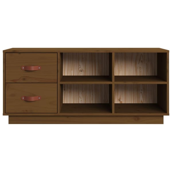 vidaXL Skobenk honningbrun 100x34x45 cm heltre furu