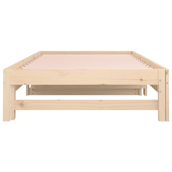 vidaXL Uttrekkbar dagseng 2x(90x200) cm heltre furu