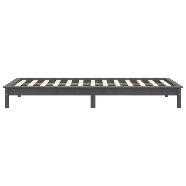 vidaXL Sengeramme grå 90x200 cm heltre furu