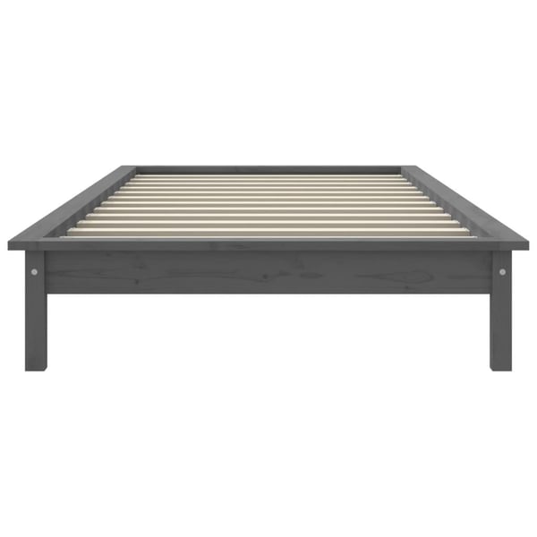 vidaXL Sengeramme grå 90x200 cm heltre furu