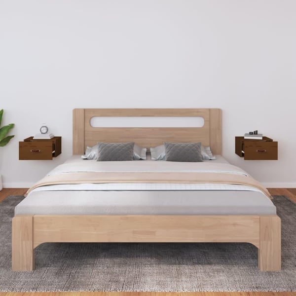 vidaXL væghængte sengeborde 2 stk. 40x29,5x22 cm brun