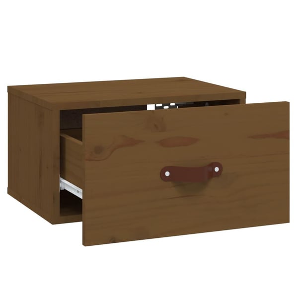 vidaXL Veggmontert nattbord honningbrun 40x29,5x22 cm