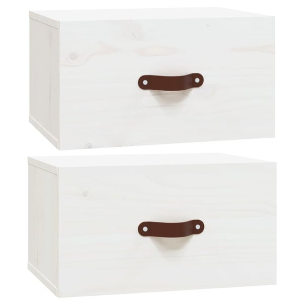 vidaXL Veggmonterte nattbord 2 stk hvit 40x29,5x22 cm