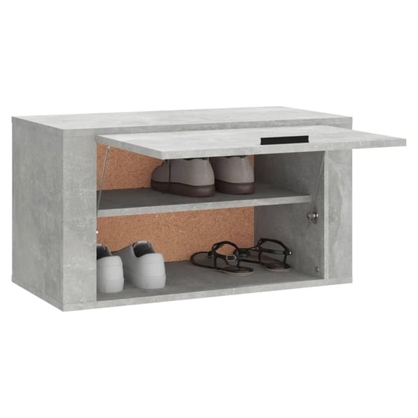 vidaXL Seinäkenkäkaappi betoninharmaa 70x35x38 cm tekninen puu