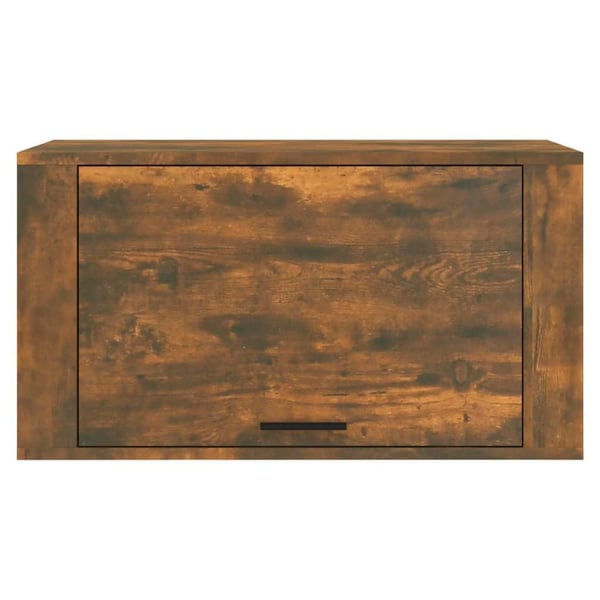 vidaXL væghængt skoskab 70x35x38 cm massivt fyrretræ træ røget egetræ