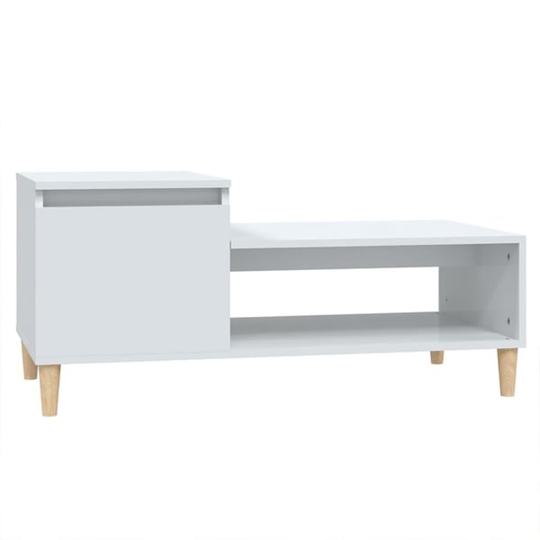 vidaXL Salongbord høyglans hvit 100x50x45 cm konstruert tre