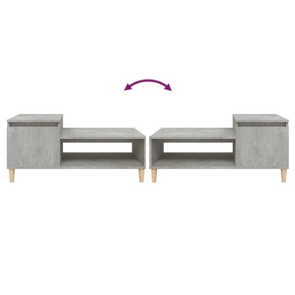 vidaXL Salongbord betonggrå 100x50x45 cm konstruert tre