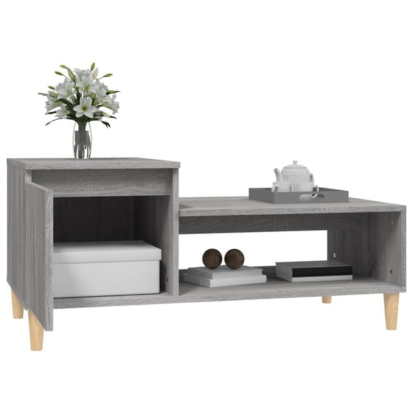 vidaXL Salongbord grå sonoma 100x50x45 cm konstruert tre
