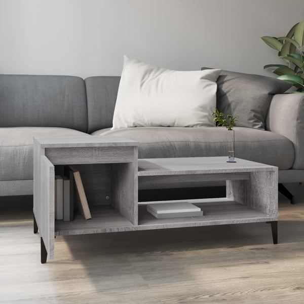 vidaXL Salongbord grå sonoma 100x50x45 cm konstruert tre