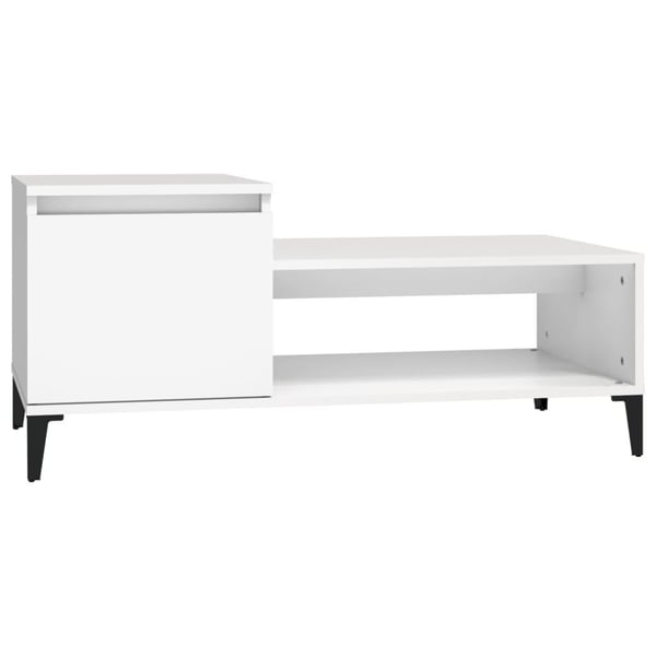vidaXL Salongbord hvit 100x50x45 cm konstruert tre