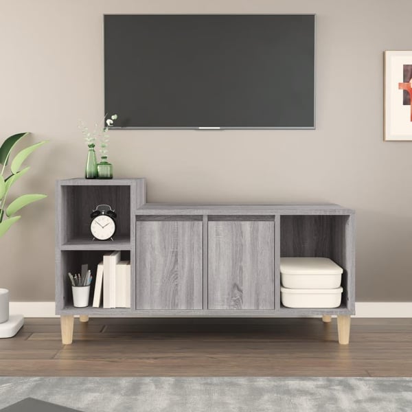 vidaXL TV-benk grå sonoma 100x35x55 cm konstruert tre