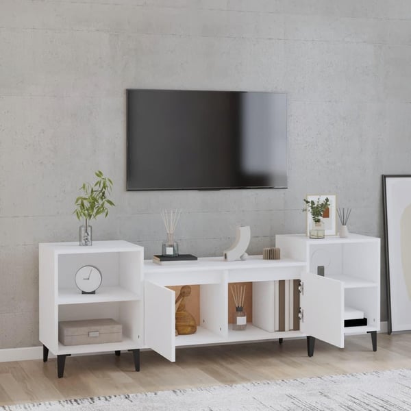 vidaXL tv-bord 160x35x55 cm konstrueret træ hvid