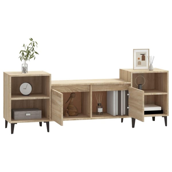 vidaXL tv-bord 160x35x55 cm konstrueret træ sonoma-eg