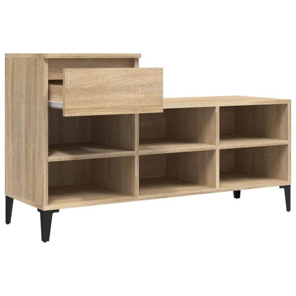 vidaXL Skoskap sonoma eik 102x36x60 cm konstruert tre