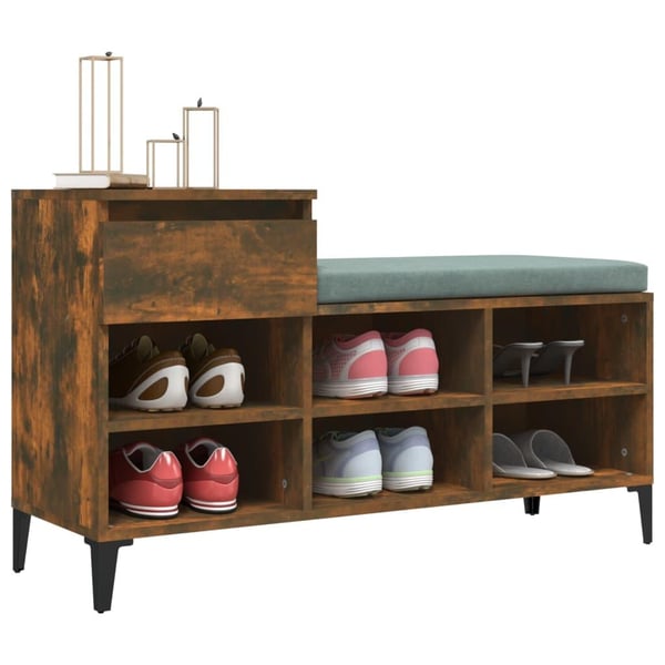 vidaXL skoskab 102x36x60 cm konstrueret træ røget egetræsfarve