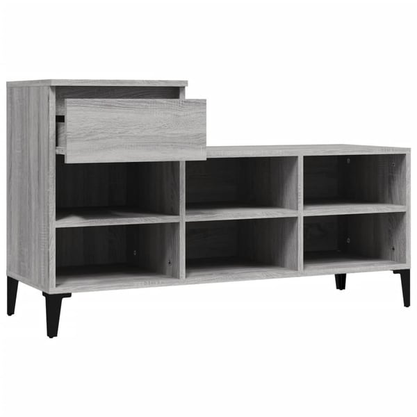 vidaXL Skoskap grå sonoma 102x36x60 cm konstruert tre