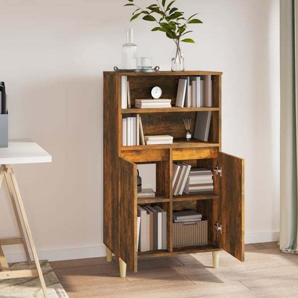 vidaXL Highboard røkt eik 60x36x110 cm konstruert tre