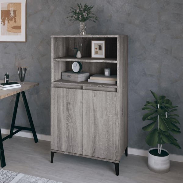 vidaXL skab 60x36x110 cm konstrueret træ Grå sonoma-eg