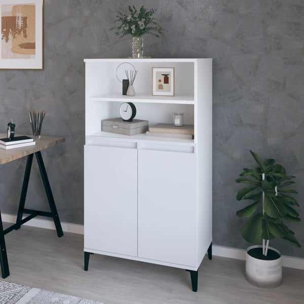 vidaXL skab 60x36x110 cm konstrueret træ hvid
