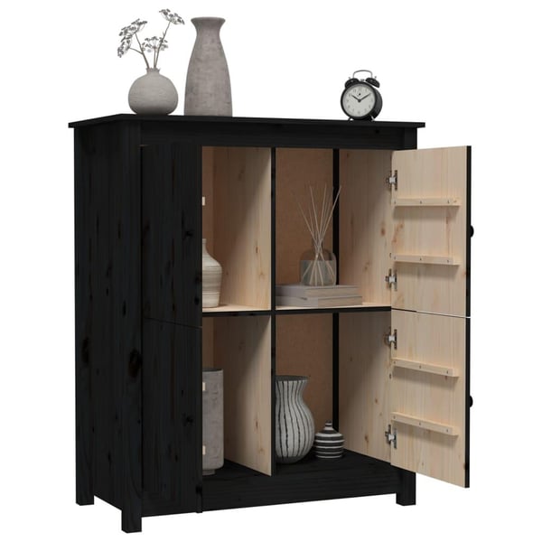 vidaXL Skjenk svart 83x41,5x100 cm heltre furu