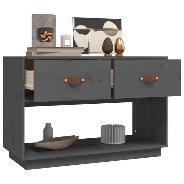 vidaXL TV-benk grå 90x40x60 cm heltre furu