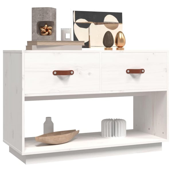 vidaXL TV-benk hvit 90x40x60 cm heltre furu