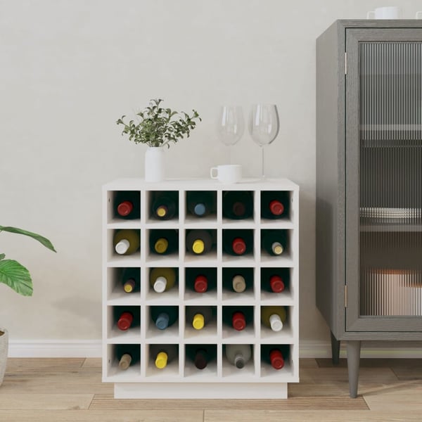vidaXL Vinhylle hvit 55,5x34x61 cm heltre furu