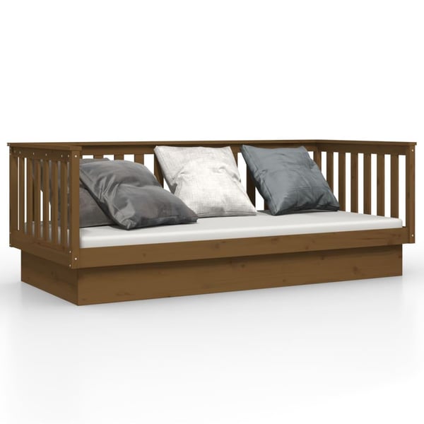 vidaXL Dagseng honningbrun 100x200 cm heltre furu