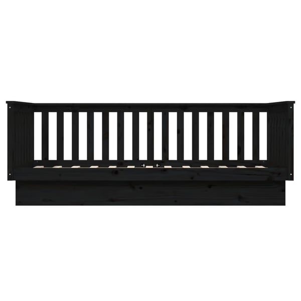 vidaXL Dagseng svart 100x200 cm heltre furu