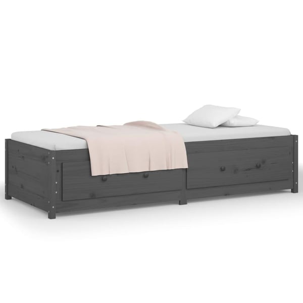 vidaXL Dagseng grå 90x200 cm heltre furu