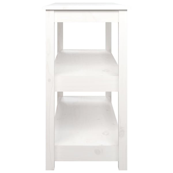 vidaXL Konsollbord hvit 110x40x74 cm heltre furu