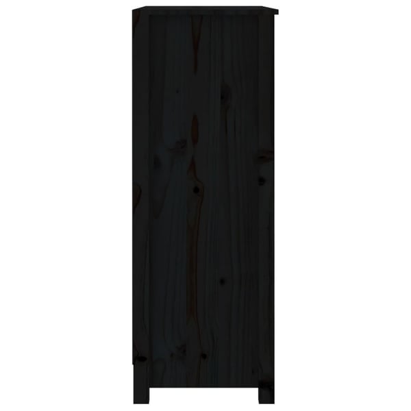 vidaXL Bokhylle svart 80x35x97 cm heltre furu