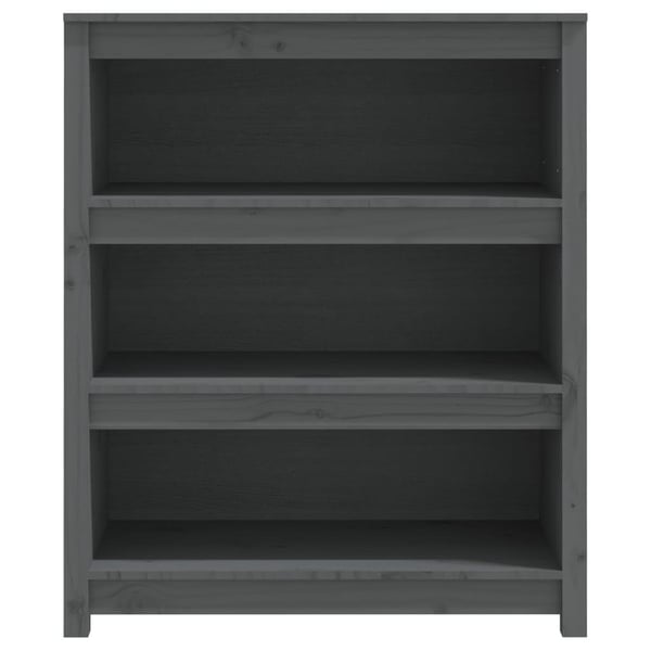 vidaXL bogreol 80x35x97 cm massivt fyrretræ grå
