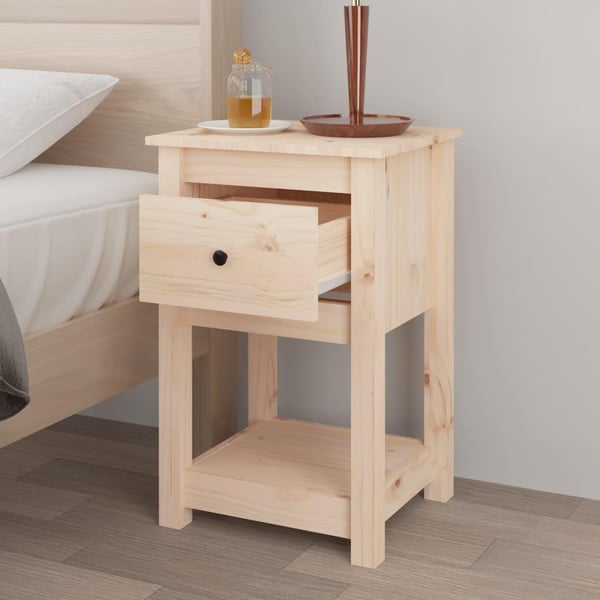 vidaXL Nattbord 2 stk 40x35x61,5 cm heltre furu