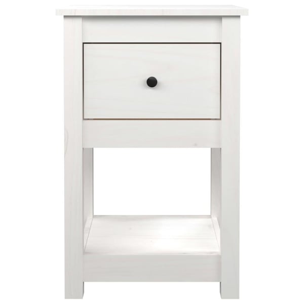 vidaXL sengebord 40x35x61,5 cm massivt fyrretræ hvid