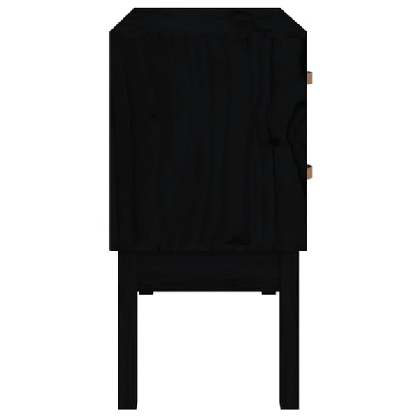 vidaXL Konsollskap svart 90x40x78 cm heltre furu